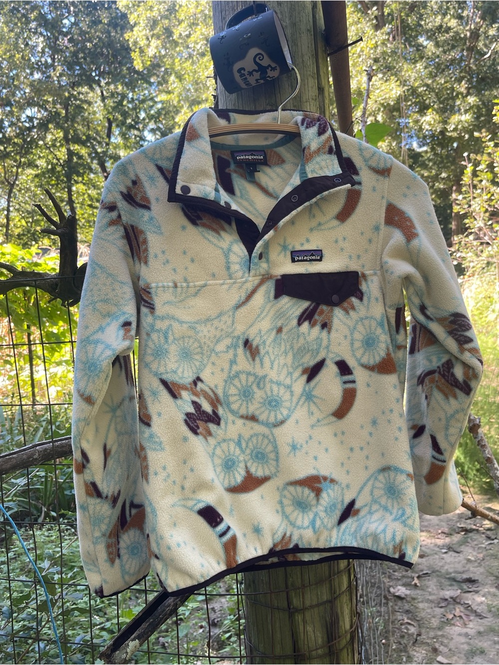 Patagonia Synchilla Harvest Moon Women’s Sm VTG Toasted White Recycled Polyester